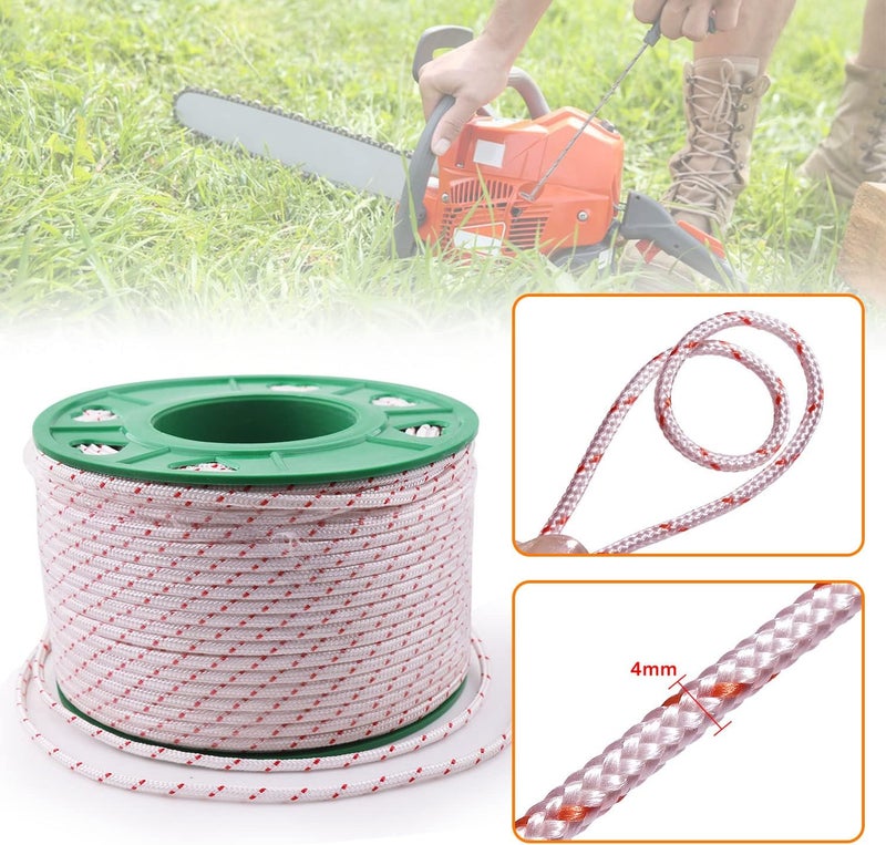 Mtanlo Recoil Starter Rope Pull Cord 4mm 100-Meter for Stihl Husqvarna Echo Poulan Homelite McCulloch Sears Craftsman Trimmer Edger Brush Cutter Lawn Mower Chainsaw - Image 2